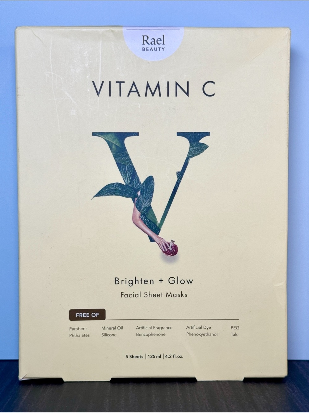 Rael Beauty Vitamin C Facial Sheet Masks 5 count / 4.2 oz NIB
